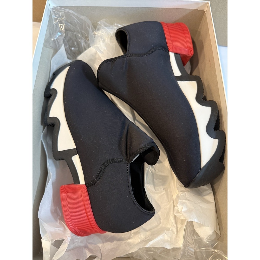 IRI NYC Womens 38 Black White Red Neoprene Heeled Sneaker NWB